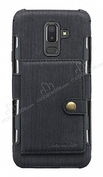Eiroo Purse Samsung Galaxy J8 Czdanl Siyah Rubber Klf