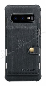 Eiroo Purse Samsung Galaxy S10 Czdanl Siyah Rubber Klf
