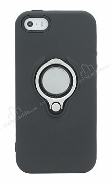 Eiroo Q-Armor iPhone SE / 5 / 5S Selfie Yzkl Ultra Koruma Siyah Klf