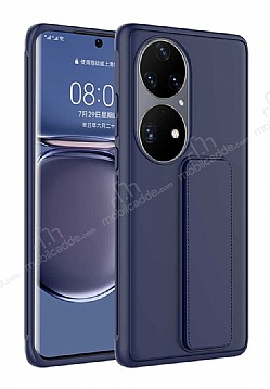 Eiroo Qstand Huawei P50 Pro Lacivert Silikon Kılıf
