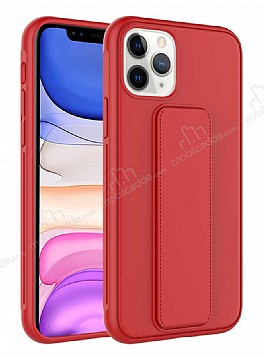 Eiroo Qstand iPhone 11 Pro Max Kırmızı Silikon Kılıf