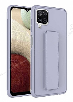 Eiroo Qstand Samsung Galaxy A12 / M12 Gri Silikon Kılıf