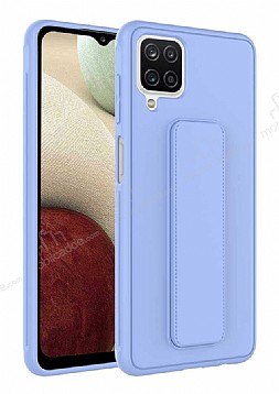Eiroo Qstand Samsung Galaxy A12 / M12 Lila Silikon Kılıf