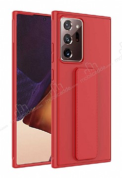 Eiroo Qstand Samsung Galaxy Note 20 Ultra Kırmızı Silikon Kılıf