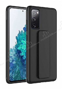 Eiroo Qstand Samsung Galaxy S20 FE Siyah Silikon Kılıf