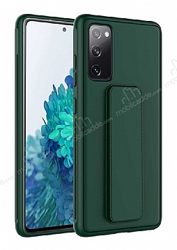 Eiroo Qstand Samsung Galaxy S20 FE Yeil Silikon Klf
