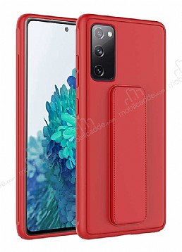 Eiroo Qstand Samsung Galaxy S20 FE Kırmızı Silikon Kılıf