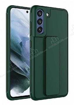 Eiroo Qstand Samsung Galaxy S21 FE 5G Yeil Silikon Klf