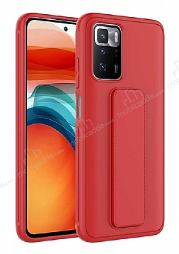 Eiroo Qstand Xiaomi Redmi 10 Kırmızı Silikon Kılıf