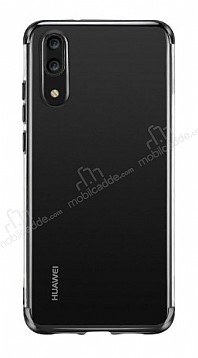 Eiroo Radiant Huawei P30 Lite Siyah Kenarl effaf Silikon Klf