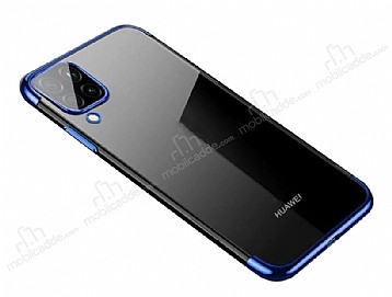 Eiroo Radiant Huawei P40 Lite Mavi Kenarl effaf Silikon Klf