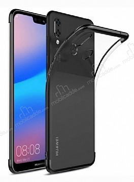 Eiroo Radiant Huawei Y6 2019 Siyah Kenarl effaf Silikon Klf
