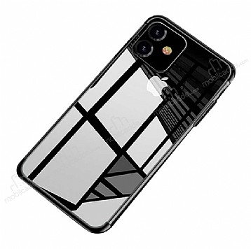 Eiroo Radiant iPhone 11 Siyah Kenarl effaf Silikon Klf