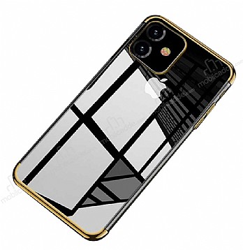 Eiroo Radiant iPhone 11 Gold Kenarl effaf Silikon Klf