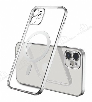 Eiroo Gbox iPhone 11 Macsafe zellikli Kamera Korumal Silver Silikon Klf