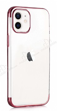 Eiroo Radiant iPhone 12 / iPhone 12 Pro 6.1 in Rose Gold Kenarl effaf Silikon Klf