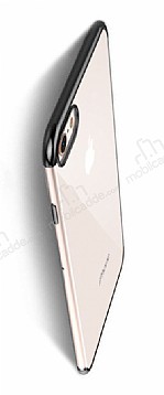Eiroo Radiant iPhone 6 / 6S Siyah Kenarl effaf Rubber Klf