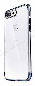 Eiroo Radiant iPhone 7 Plus / 8 Plus Lacivert Kenarl effaf Rubber Klf