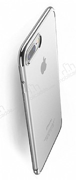 Eiroo Radiant iPhone 7 Plus / 8 Plus Silver Kenarl effaf Rubber Klf