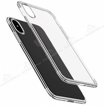 Eiroo Radiant iPhone X / XS Silver Kenarl effaf Rubber Klf