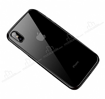 Eiroo Radiant iPhone X / XS Siyah Kenarl effaf Silikon Klf