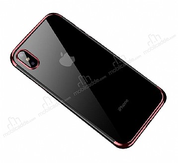 Eiroo Radiant iPhone XS Max Rose Gold Kenarl effaf Silikon Klf