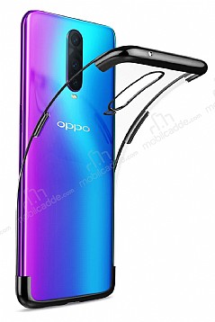 Eiroo Radiant Oppo RX17 Pro Siyah Kenarl effaf Silikon Klf