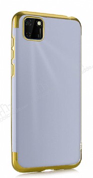 Eiroo Radiant Realme C11 Gold Kenarl effaf Silikon Klf