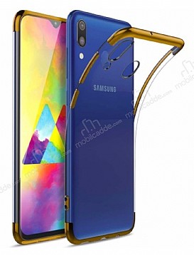 Eiroo Radiant Samsung Galaxy A10S Gold Kenarl effaf Silikon Klf