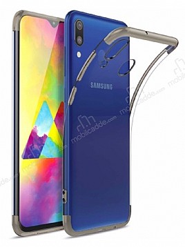 Eiroo Radiant Samsung Galaxy A10S Silver Kenarl effaf Silikon Klf