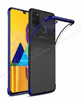 Eiroo Radiant Samsung Galaxy A21s Lacivert Kenarl effaf Silikon Klf