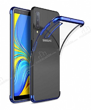 Eiroo Radiant Samsung Galaxy A50 Lacivert Kenarl effaf Silikon Klf