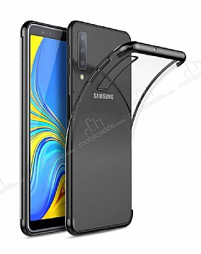 Eiroo Radiant Samsung Galaxy A50 Siyah Kenarl effaf Silikon Klf