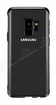 Eiroo Radiant Samsung Galaxy A6 2018 Siyah Kenarl effaf Silikon Klf