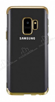 Eiroo Radiant Samsung Galaxy A6 2018 Gold Kenarl effaf Silikon Klf