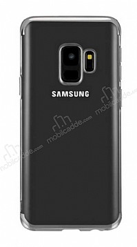 Eiroo Radiant Samsung Galaxy A6 2018 Silver Kenarl effaf Silikon Klf