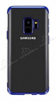 Eiroo Radiant Samsung Galaxy A6 2018 Lacivert Kenarl effaf Silikon Klf