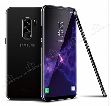 Eiroo Radiant Samsung Galaxy A6 Plus 2018 Siyah Kenarl effaf Silikon Klf