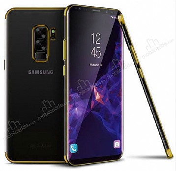 Eiroo Radiant Samsung Galaxy A6 Plus 2018 Gold Kenarl effaf Silikon Klf