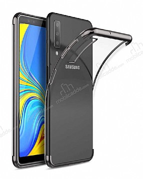 Eiroo Radiant Samsung Galaxy A70 Silver Kenarl effaf Silikon Klf