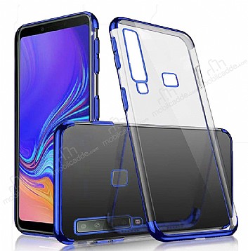 Eiroo Radiant Samsung Galaxy A9 2018 Lacivert Kenarl effaf Rubber Klf