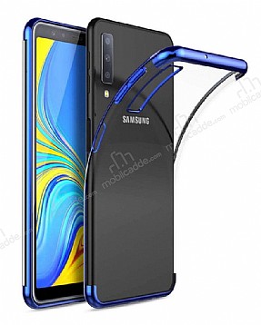 Eiroo Radiant Samsung Galaxy A9 2018 Lacivert Kenarl effaf Silikon Klf