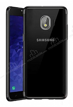 Eiroo Radiant Samsung Galaxy J4 Siyah Kenarl effaf Silikon Klf
