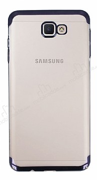 Eiroo Radiant Samsung Galaxy J4 Plus Siyah Kenarl effaf Rubber Klf