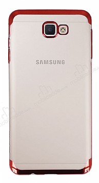 Eiroo Radiant Samsung Galaxy J4 Plus Siyah Kenarl effaf Rubber Klf