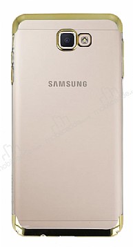 Eiroo Radiant Samsung Galaxy J4 Plus Gold Kenarl effaf Silikon Klf