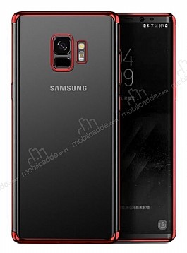 Eiroo Radiant Samsung Galaxy J6 Plus Krmz Kenarl effaf Rubber Klf