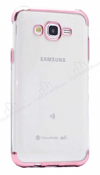 Eiroo Radiant Samsung Galaxy J7 Rose Gold Kenarl effaf Silikon Klf