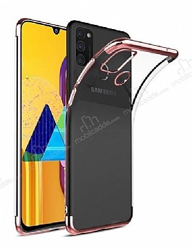 Eiroo Radiant Samsung Galaxy M31 Rose Gold Kenarl effaf Silikon Klf