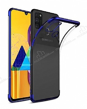 Eiroo Radiant Samsung Galaxy M31 Lacivert Kenarl effaf Silikon Klf